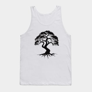 Silhouetted Tree: Modern Black Design Tank Top